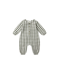 QUINCY MAE: WOVEN JUMPSUIT || FOREST CHECK