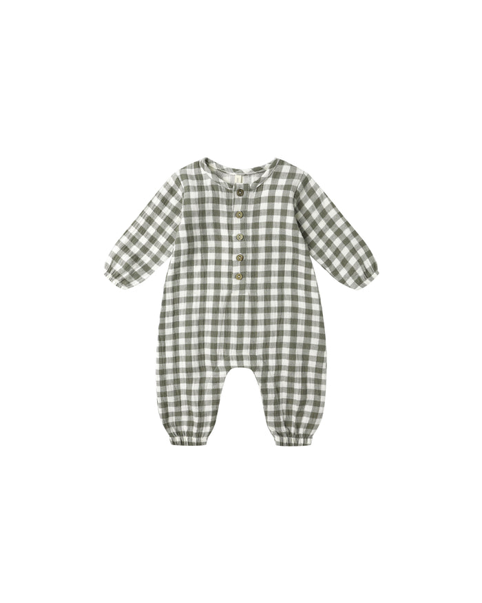QUINCY MAE: WOVEN JUMPSUIT || FOREST CHECK