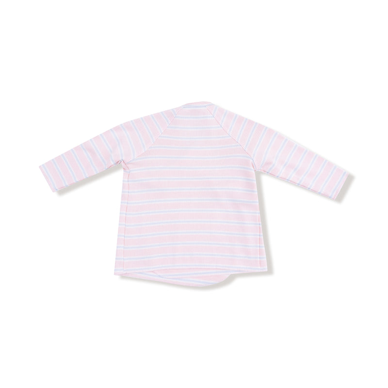 ANGEL DEAR: LONG SLEEVE KIMONO TOP & FOOTED PANT SET - PINK MULTI STRIPE