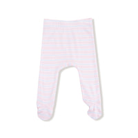 ANGEL DEAR: LONG SLEEVE KIMONO TOP & FOOTED PANT SET - PINK MULTI STRIPE