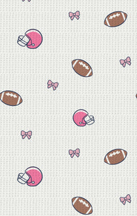 ANGEL DEAR: 2 WAY ZIPPER RUFFLE BACK FOOTIE - FOOTBALLS AND BOWS