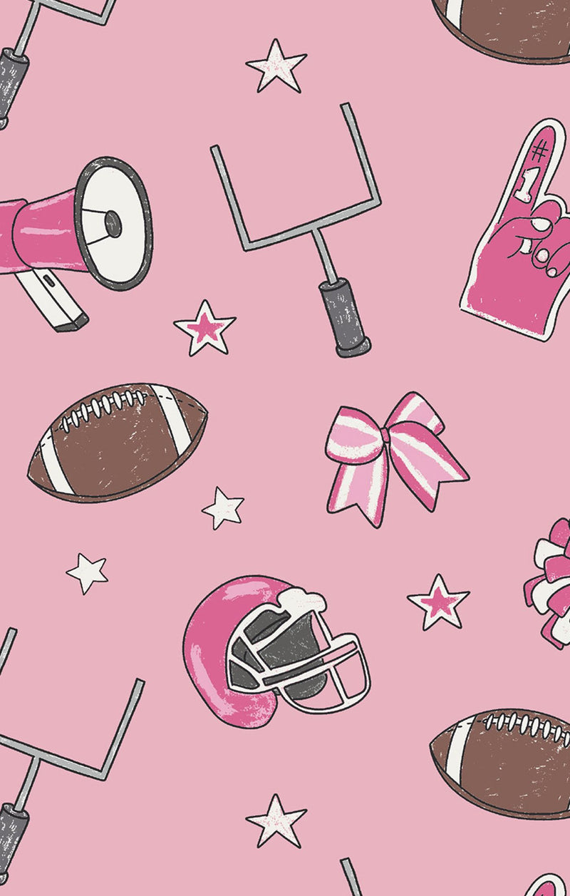 ANGEL DEAR: TWIRLY LONG SLEEVE DRESS - GAME DAY PINK