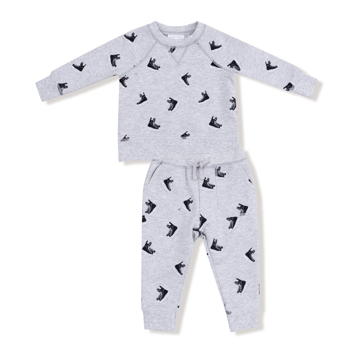 ANGEL DEAR: RAGLAN SWEATSHIRT AND JOGGER SET - HOCKEY