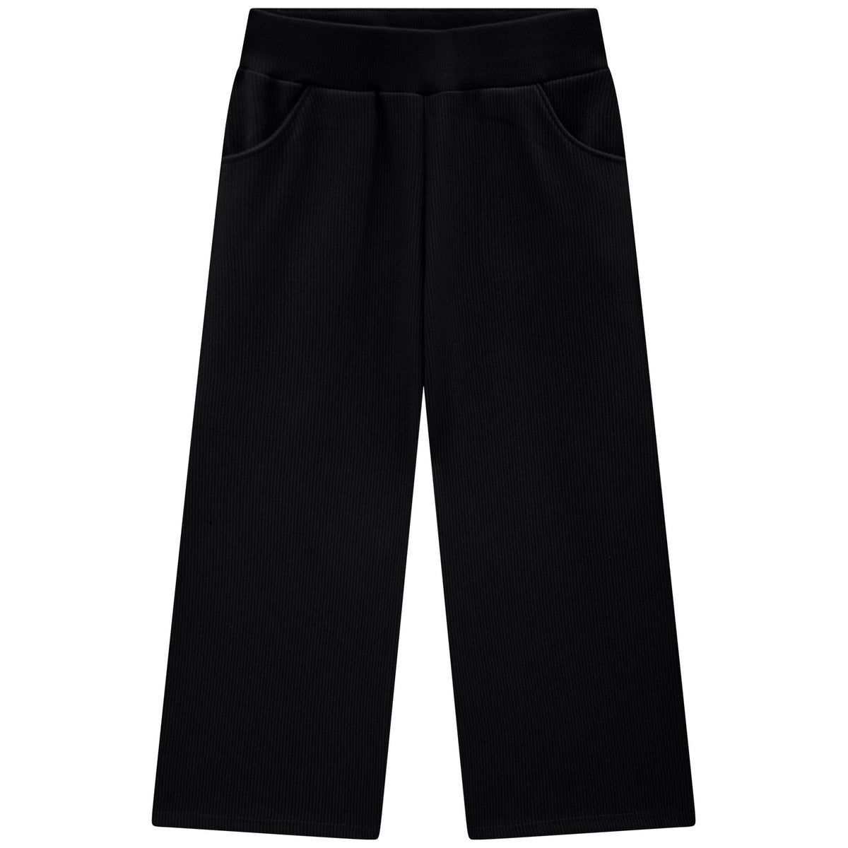 MILON: RIBBED STRAIGHT LEG KNIT PANT - BLACK