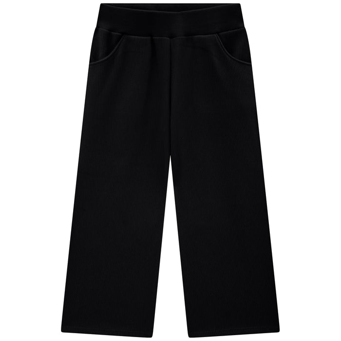 MILON: RIBBED STRAIGHT LEG KNIT PANT - BLACK