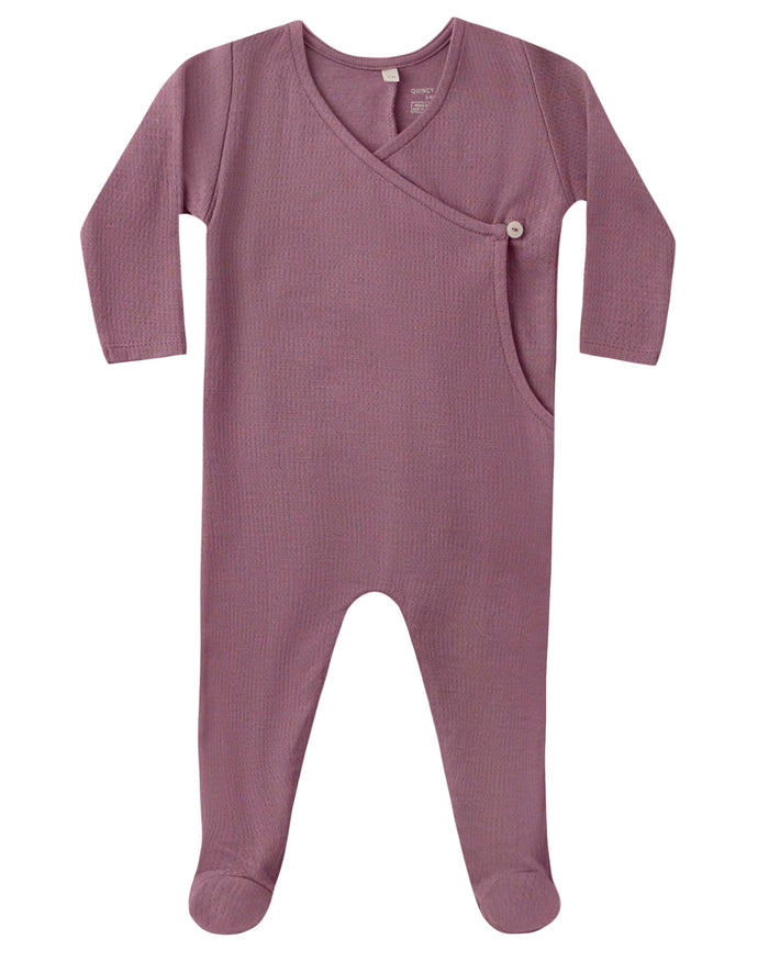 QUINCY MAE: POINTELLE WRAP FOOTIE || MULBERRY