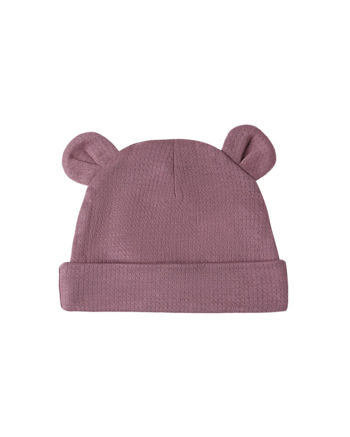QUINCY MAE: BABY BEAR BEANIE || MULBERRY