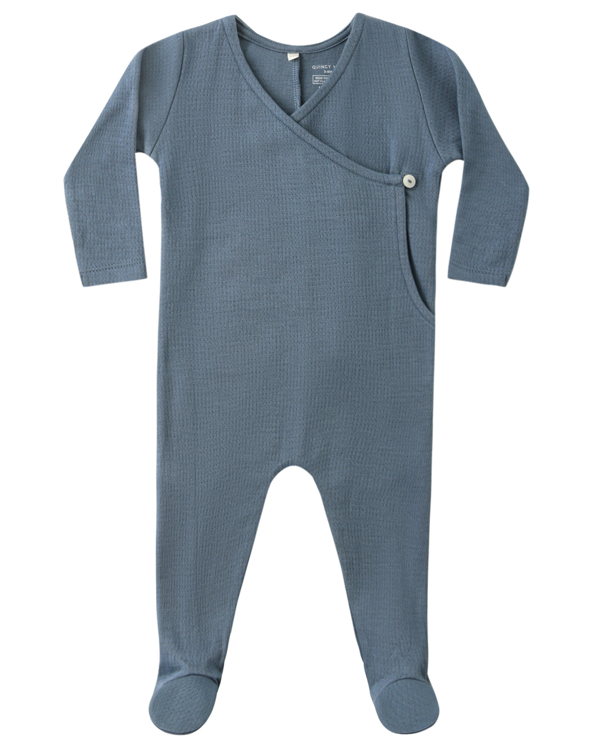 QUINCY MAE: POINTELLE WRAP FOOTIE || OCEAN