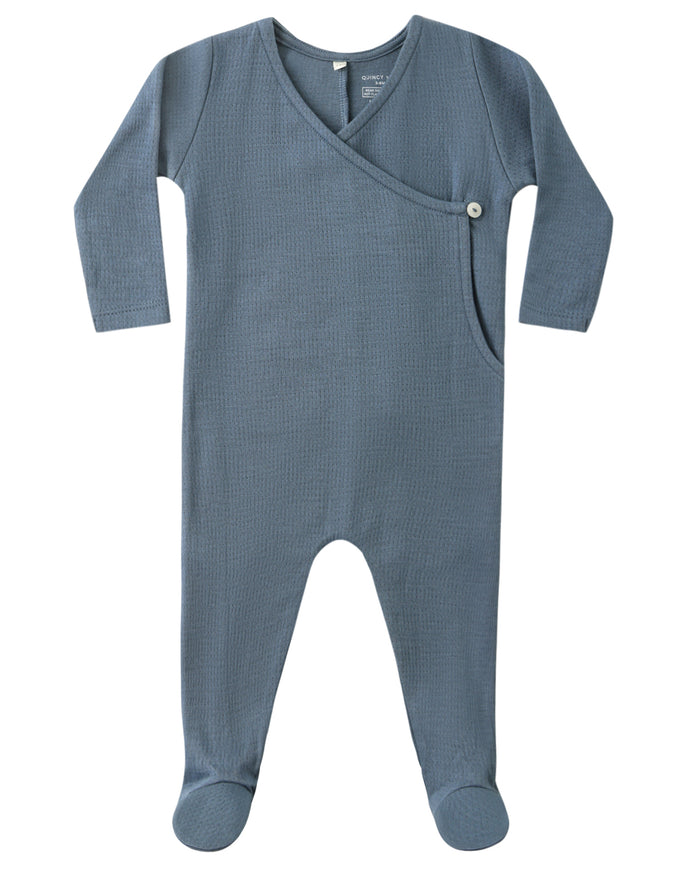 QUINCY MAE: POINTELLE WRAP FOOTIE || OCEAN