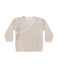 QUINCY MAE: KNIT WRAP TOP + FOOTED KNIT PANT || OAT
