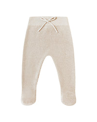QUINCY MAE: KNIT WRAP TOP + FOOTED KNIT PANT || OAT