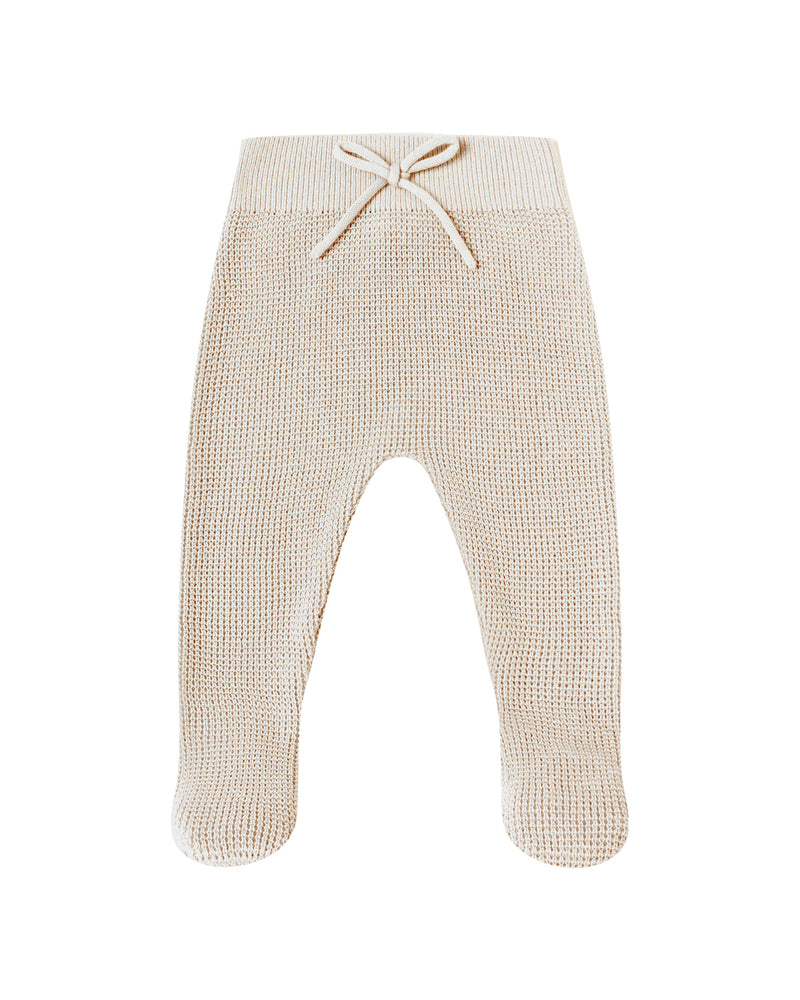 QUINCY MAE: KNIT WRAP TOP + FOOTED KNIT PANT || OAT