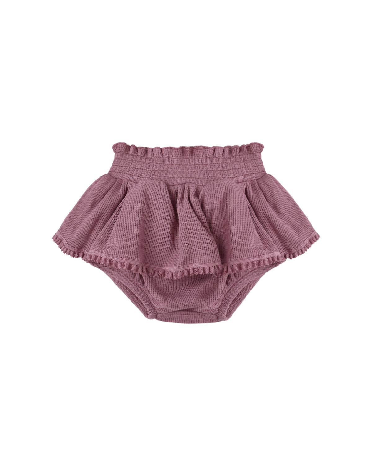 QUINCY MAE: WAFFLE LONG SLEEVE BODYSUIT+ SKIRTED BLOOMER SET || MULBERRY