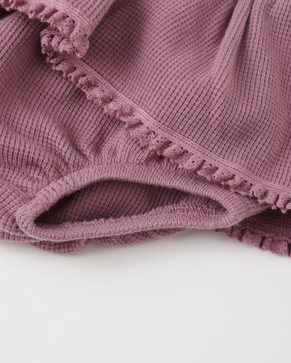 QUINCY MAE: WAFFLE LONG SLEEVE BODYSUIT+ SKIRTED BLOOMER SET || MULBERRY