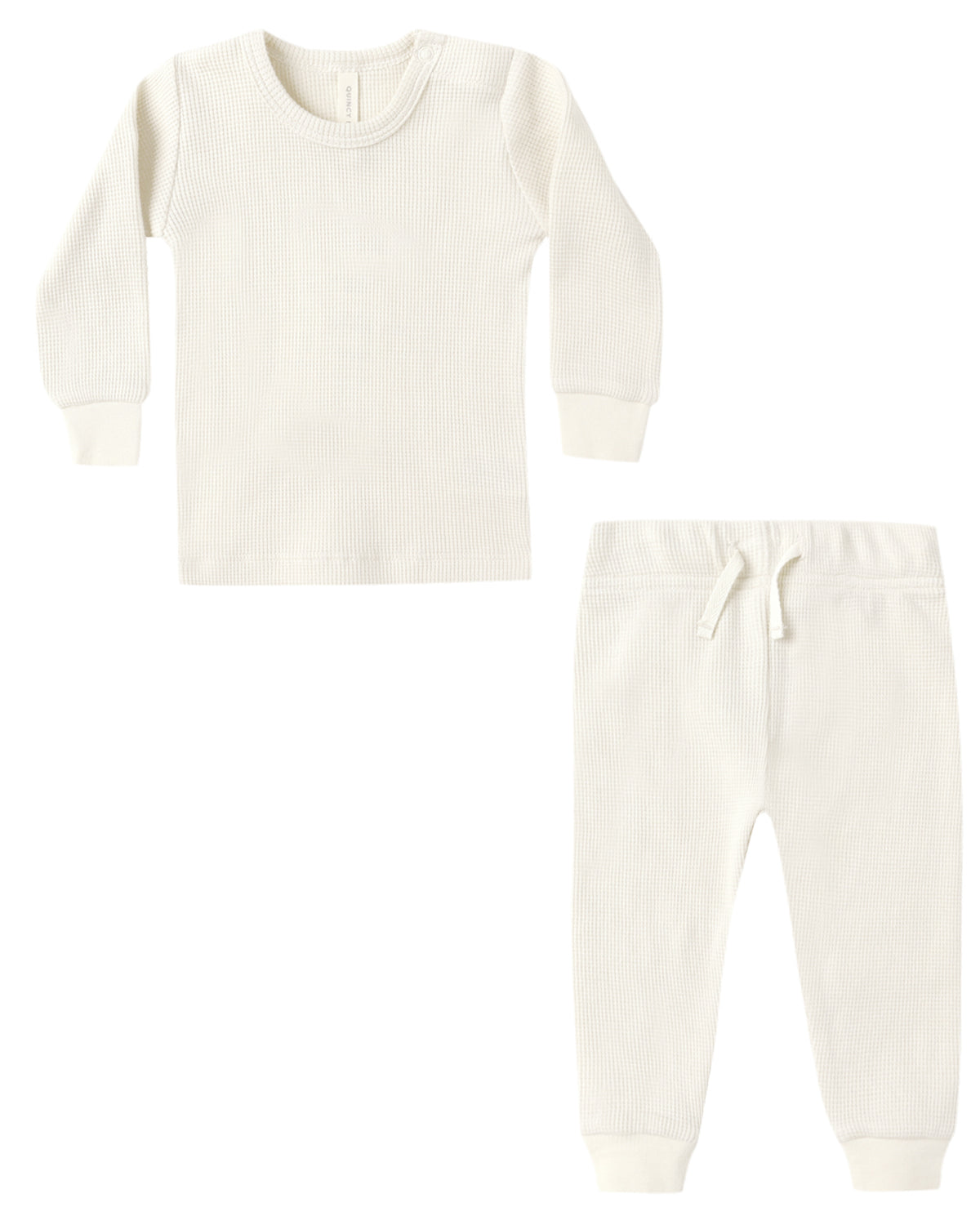 QUINCY MAE: WAFFLE TOP + PANT SET || NATURAL