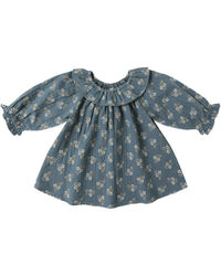 QUINCY MAE: LONG SLEEVE ISLA DRESS & BLOOMER SET || BLUE FLORAL