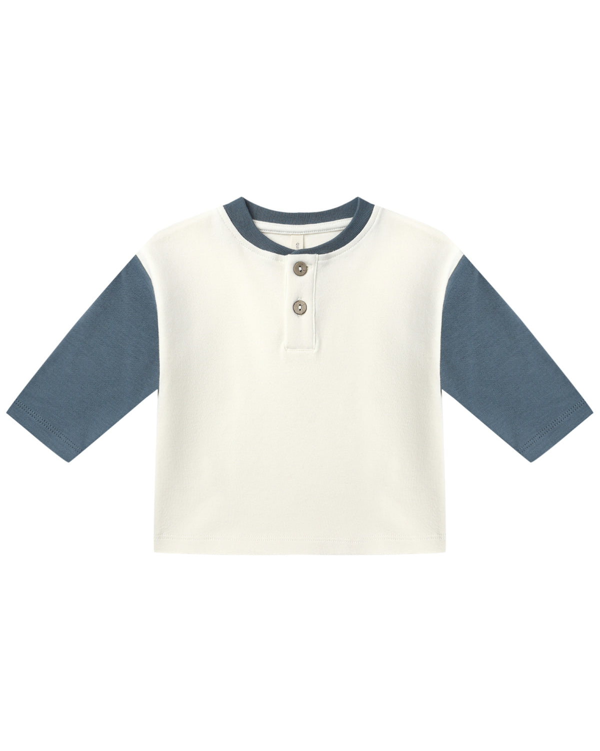 QUINCY MAE: LONG SLEEVE HENLEY TEE + DRAWSTRING PANT SET || OCEAN