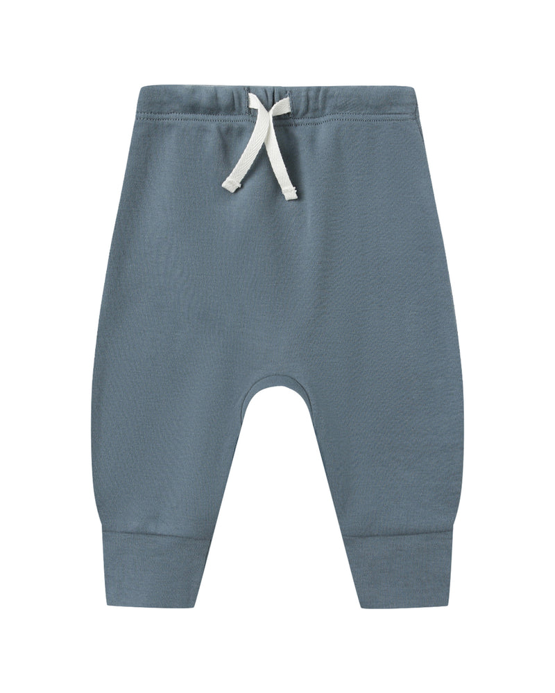 QUINCY MAE: LONG SLEEVE HENLEY TEE + DRAWSTRING PANT SET || OCEAN