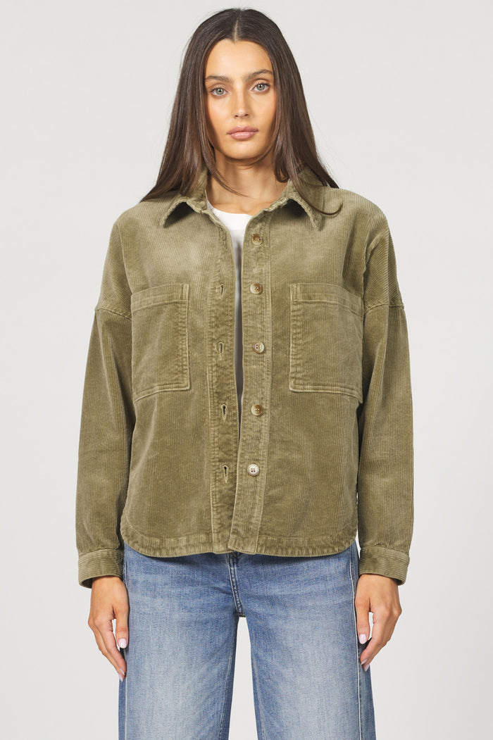 DEAR JOHN: GINA COLLARD TOP - OLIVE BRANCH