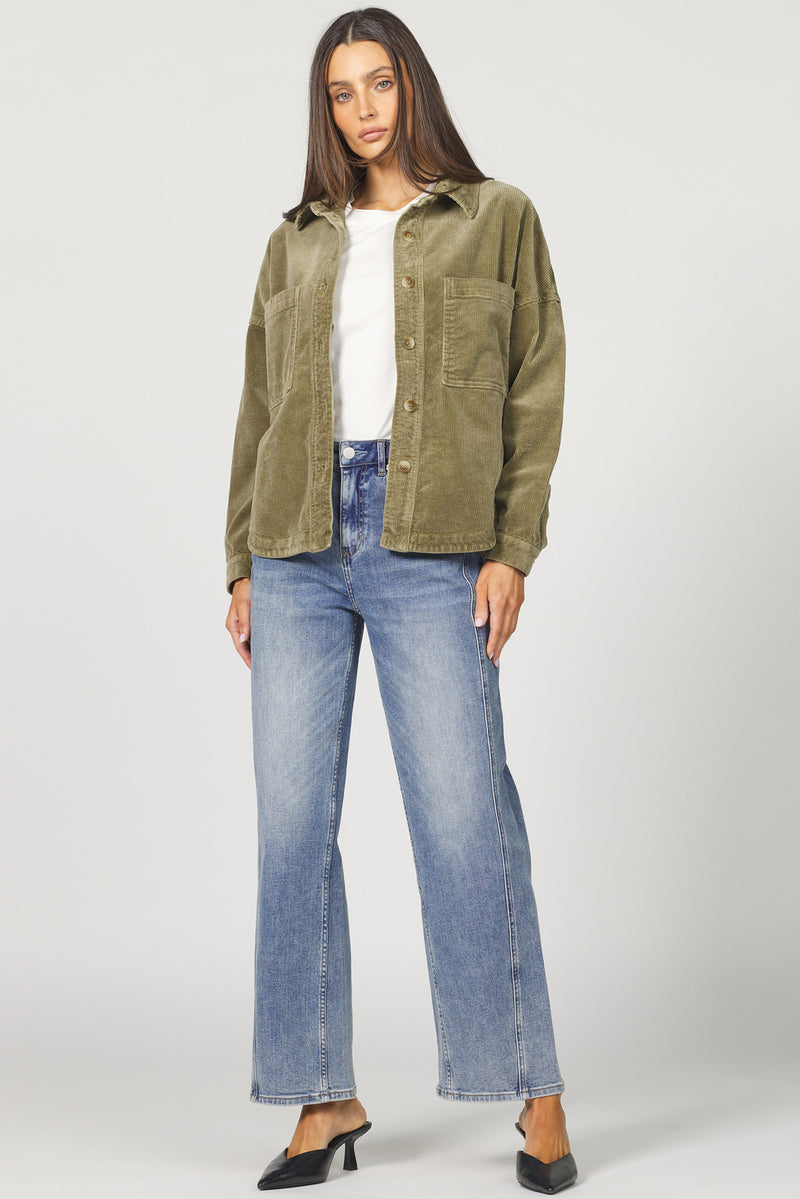 DEAR JOHN: GINA COLLARD TOP - OLIVE BRANCH