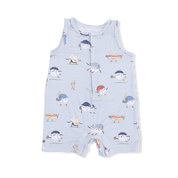 ANGEL DEAR: BASEBALLS PLAYING BASEBALL - SLEEVELESS SHORTIE ROMPER