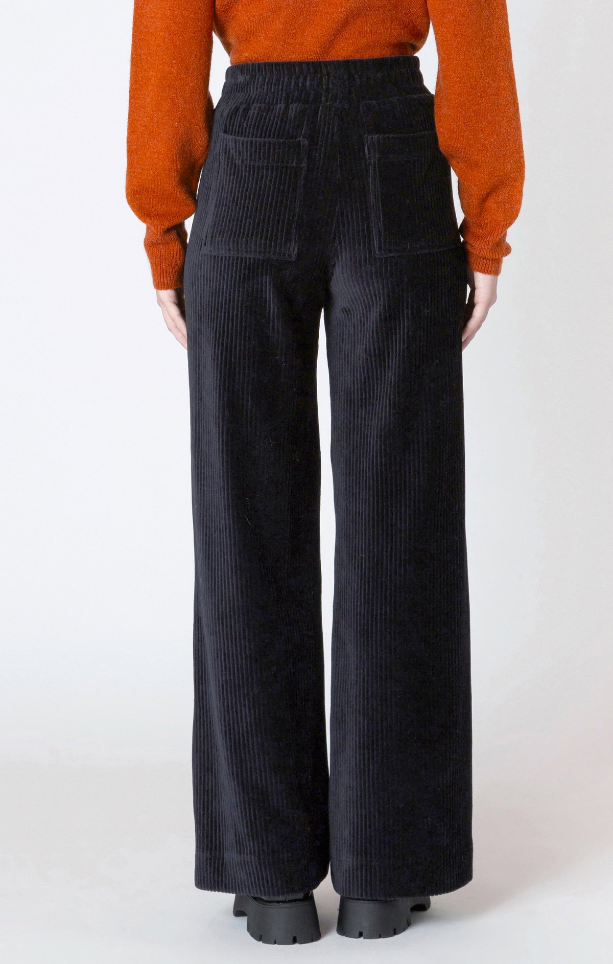 DEX: WIDE LEG CORDUROY PANT - BLACK