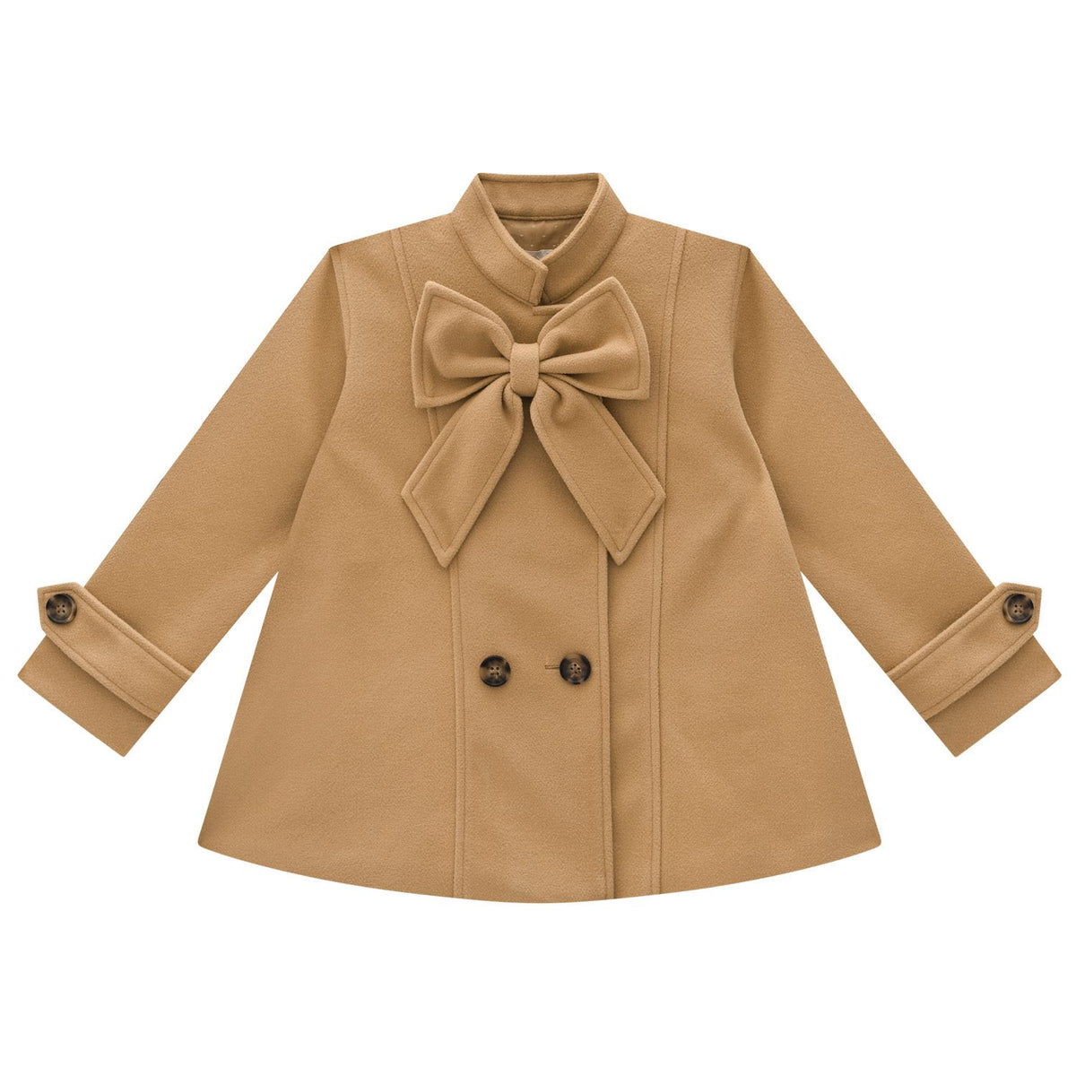 MILON: PEACOAT WITH REMOVABLE BOW - TAMARIND