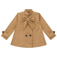 MILON: PEACOAT WITH REMOVABLE BOW - TAMARIND