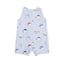 ANGEL DEAR: BASEBALLS PLAYING BASEBALL - SLEEVELESS SHORTIE ROMPER