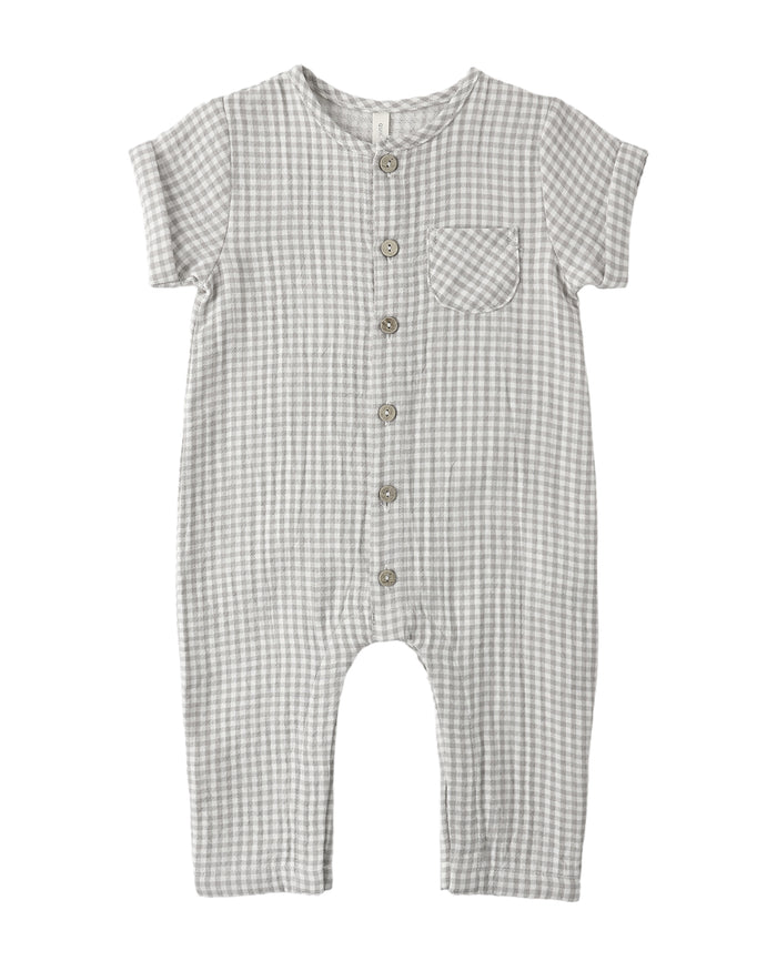 QUINCY MAE: CHARLIE JUMPSUIT || SAGE GINGHAM