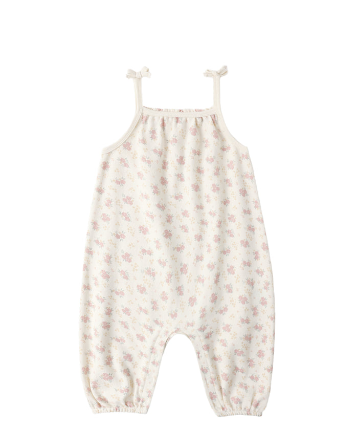 QUINCY MAE: SMOCKED JUMPSUIT || IVORY FLOWER FIELD