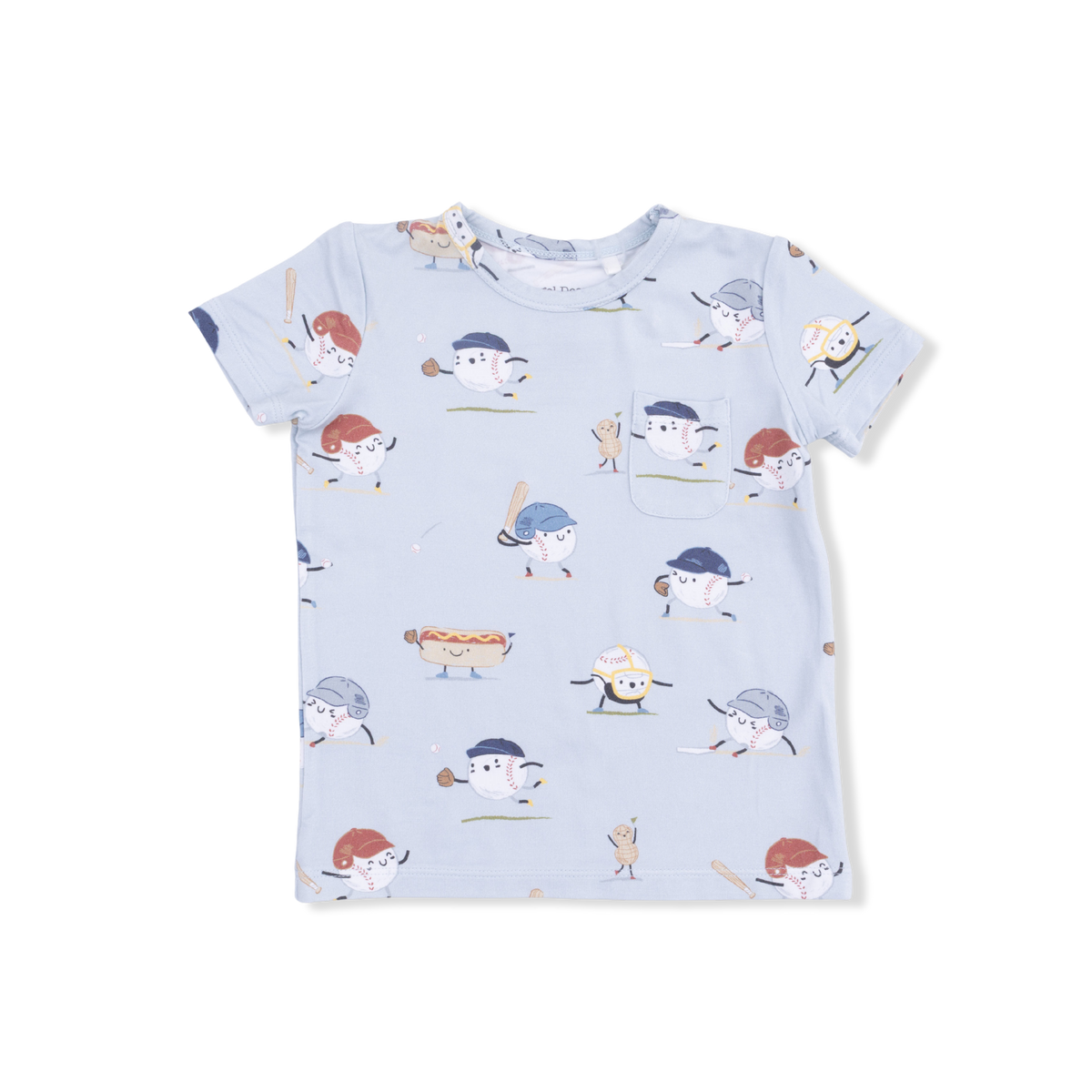 ANGEL DEAR: BASEBALLS PLAYING BASEBALL - CREW NECK TEE WITH CASUAL SHORT