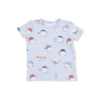 ANGEL DEAR: BASEBALLS PLAYING BASEBALL - CREW NECK TEE WITH CASUAL SHORT