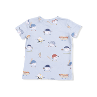 ANGEL DEAR: BASEBALLS PLAYING BASEBALL - CREW NECK TEE WITH CASUAL SHORT