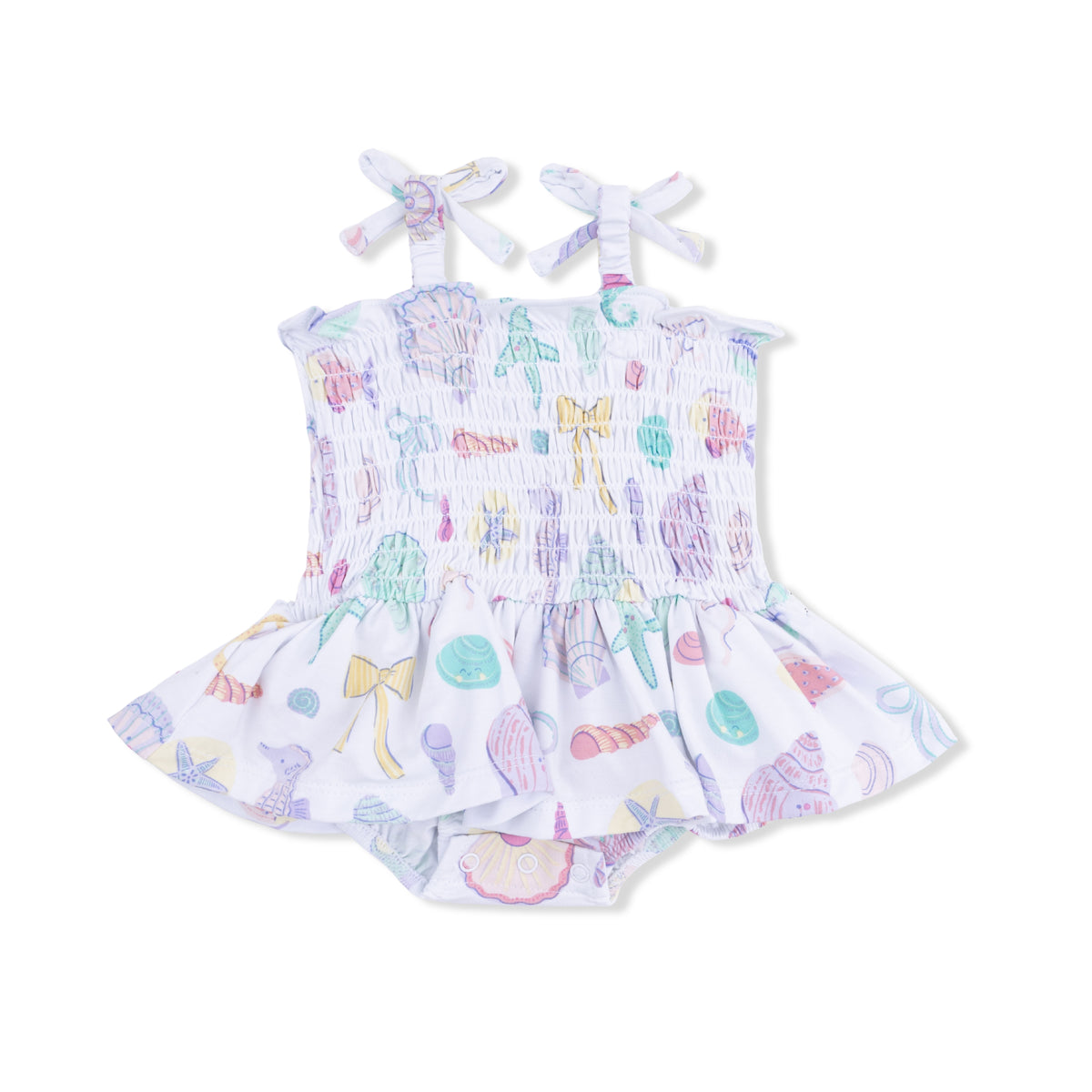 ANGEL DEAR: BEACH DAYS - SMOCKED BUBBLE WITH SKIRT