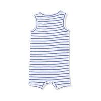 ANGEL DEAR: NAVY STRIPE - HENLEY SHORTIE ROMPER