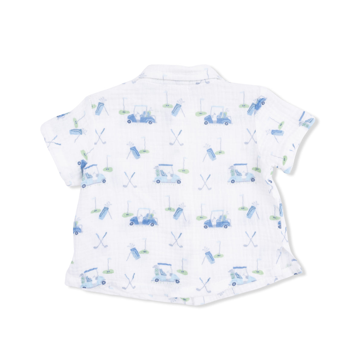 ANGEL DEAR: BABY GOLF CARTS BLUE - POLO BUTTON UP WITH CASUAL SHORT