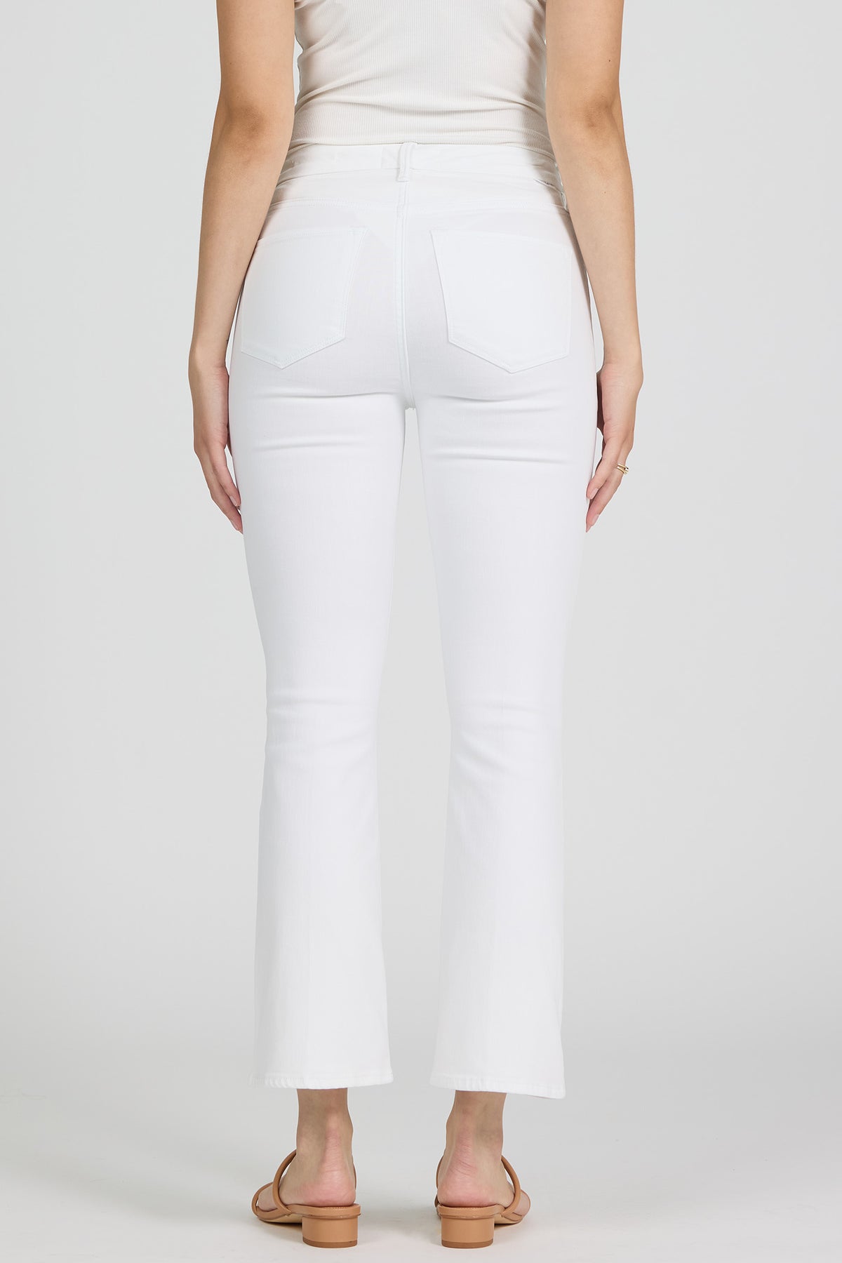 DEAR JOHN: JEANNE SUPER HIGH RISE CROPPED FLARE - WHITE