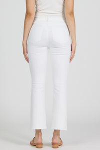 DEAR JOHN: JEANNE SUPER HIGH RISE CROPPED FLARE - WHITE