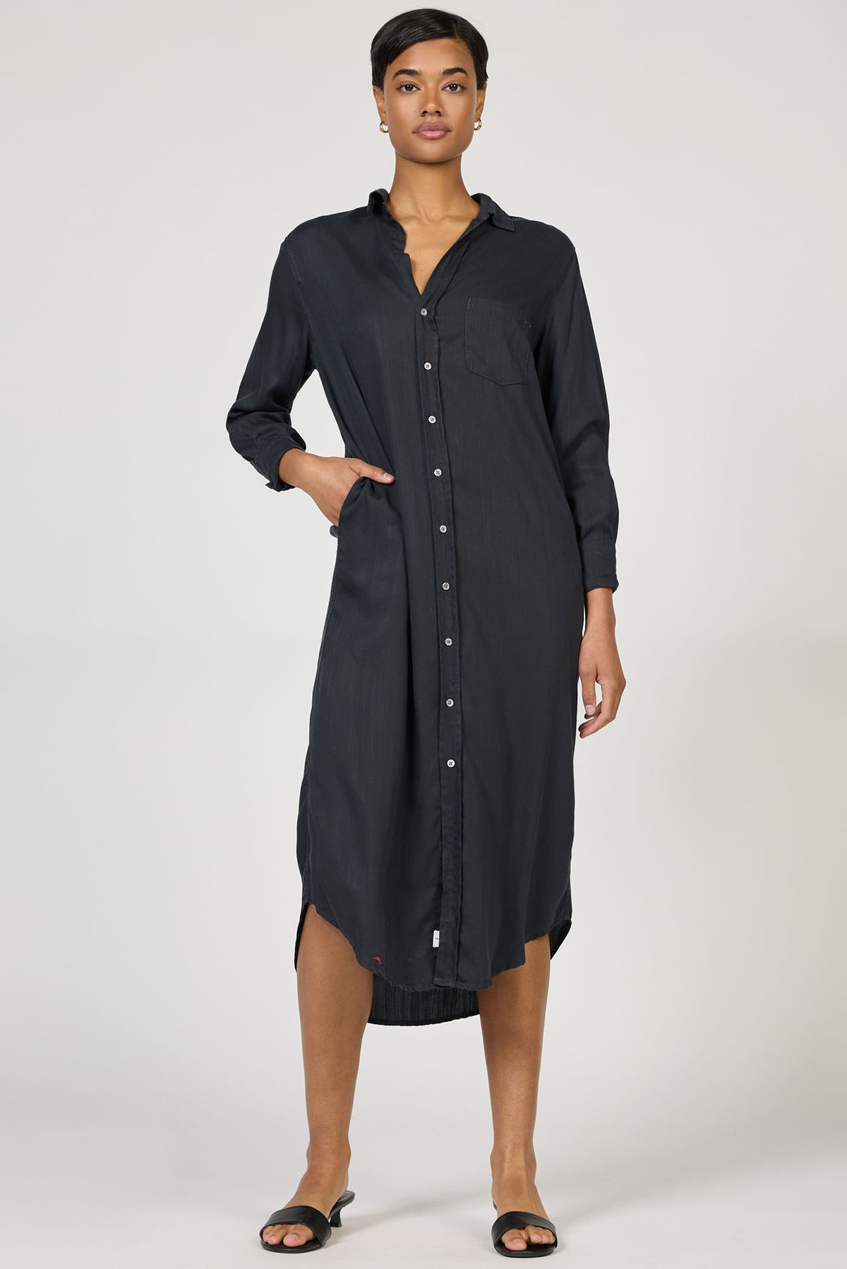 DEAR JOHN: GALINA SHIRT DRESS - BLACK