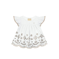 MILON: TOP & BLOOMER SET - ALMOND & WHITE