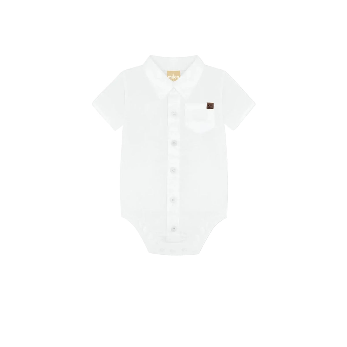 MILON: COLLARED BUTTON UP BODYSUIT WOTH POCKET - WHITE