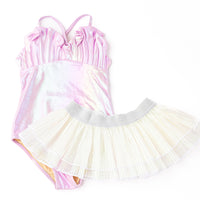 SHADE CRITTERS: METALLIC SHELL ONE PIECE & TUTU SWIM SET - LILAC