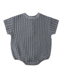 QUINCY MAE: RELAXED BUBBLE ROMPER - OCEAN