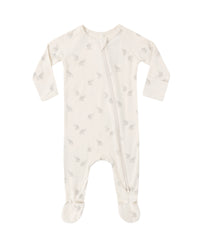 QUINCY MAE: BAMBOO ZIP FOOTIE - ELEPHANTS/NATURAL