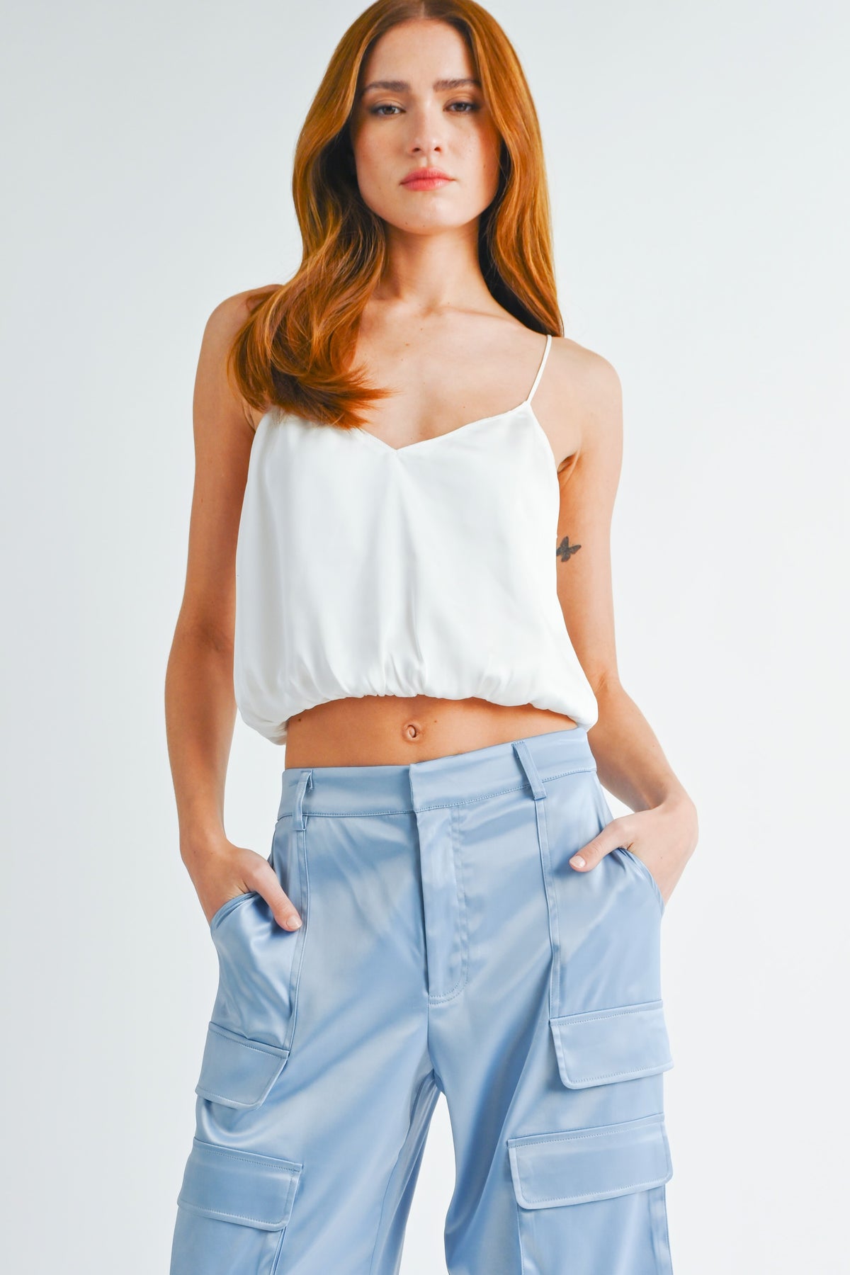 RESET BY JANE: SILKY AMORE TOP - WHITE