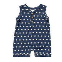 BABYSPROUTS: SLEEVELESS ROMPER - NAVY AMERICAN STARS