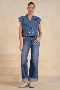 ELAN: DOUBLE BUTTON DENIM VEST
