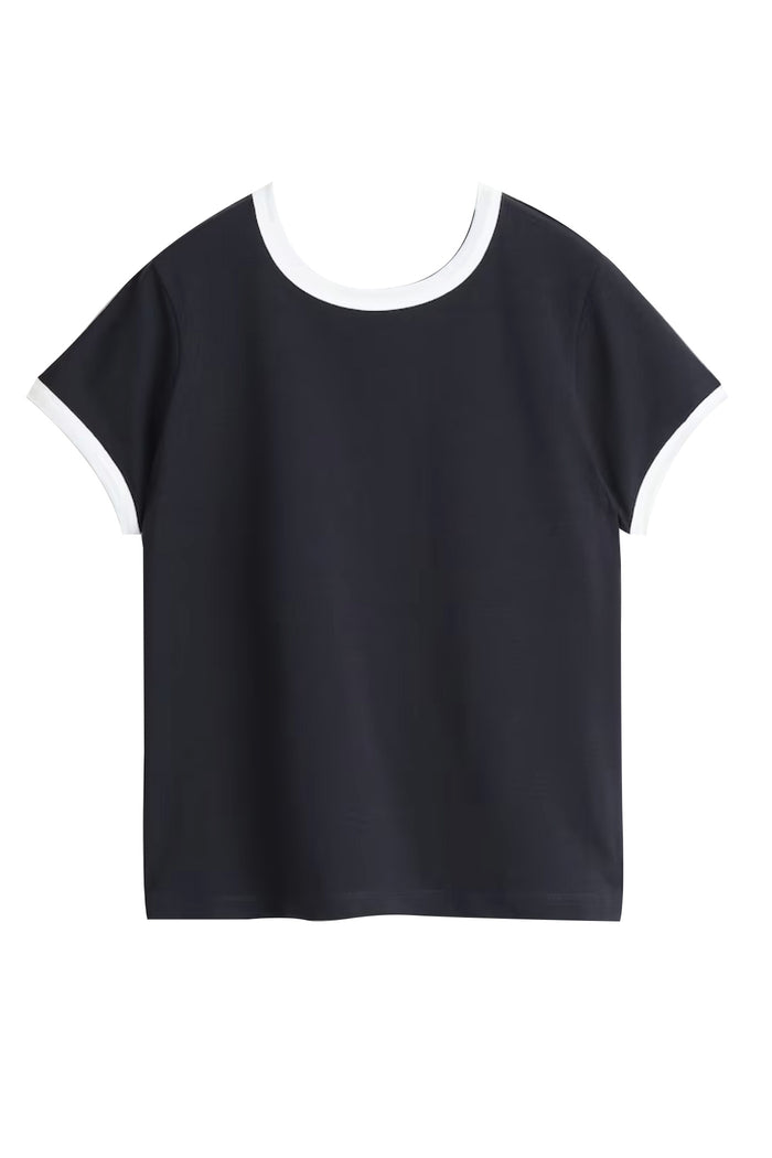 DEAR JOHN: UNITY RINGER CONTRAST TEE - BLACK/WHITE