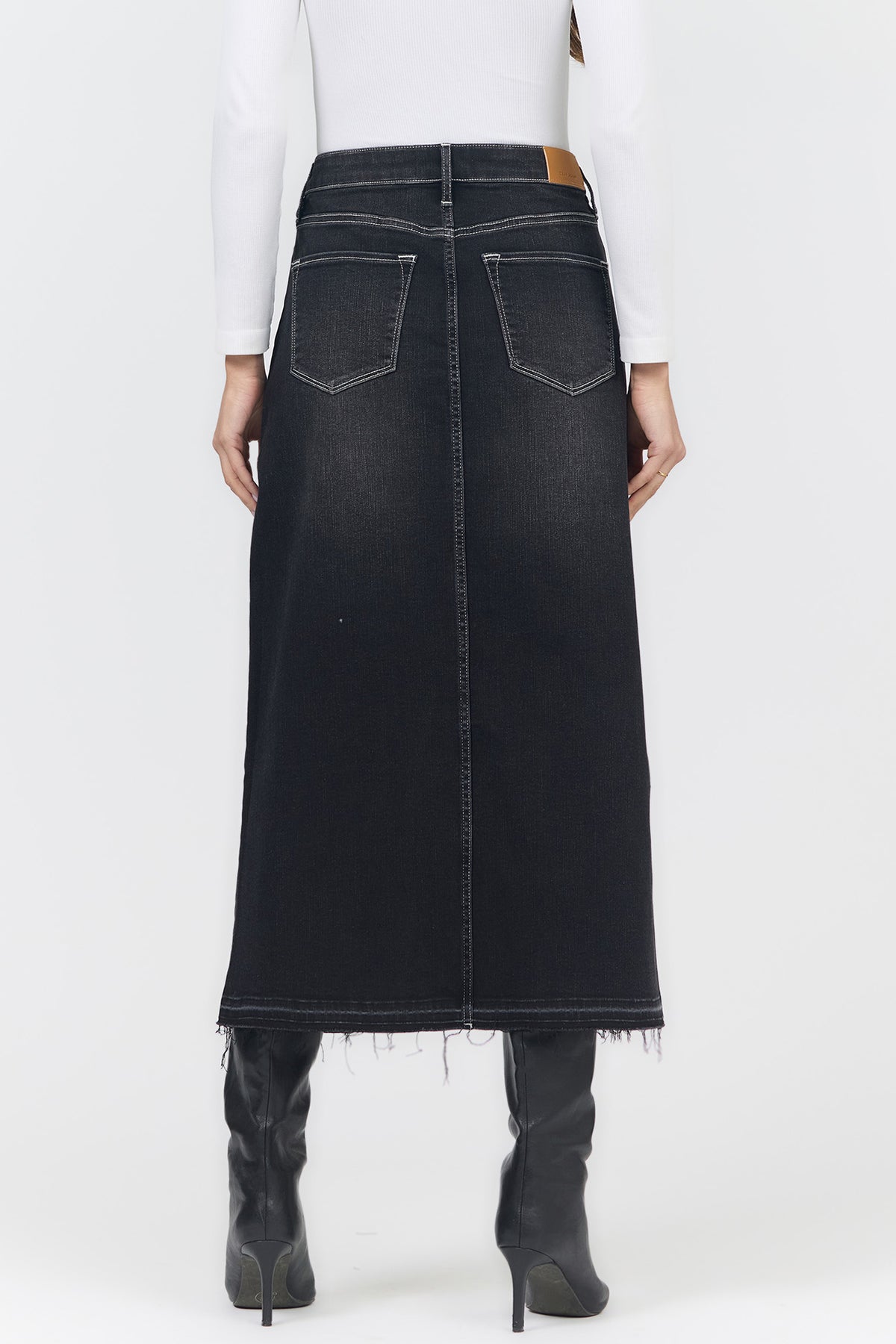 DEAR JOHN: VIANNA DENIM SKIRT - BLACK ACID WASH